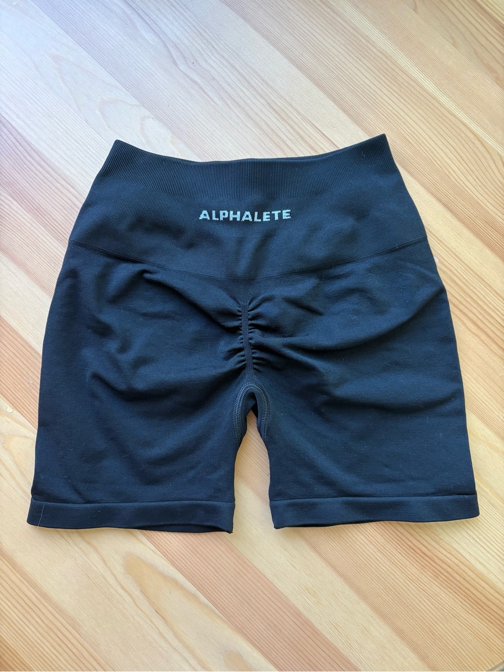 Alphalete Black High-Waist Scrunch Bike Shorts